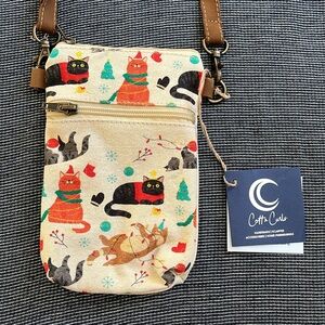 Christmas Cat Cross Body Bag “Cellphone Sling”